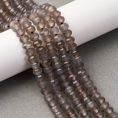 Natural Grey Agate Beads Strands G-P587-D04-01-1