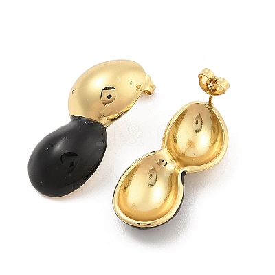 PVD Vacuum Plating Golden 304 Stainless Steel Stud Earrings for Women EJEW-Z068-11G-1