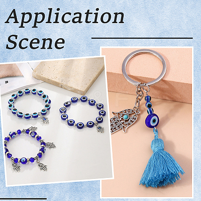 3 Strands 3 Styles Round Handmade Evil Eye Lampwork Beads Strands LAMP-PA0001-48-1