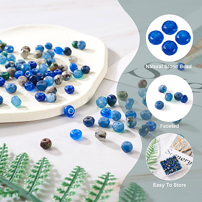 240Pcs 8 Colors Dyed Natural Sesame Jasper/Kiwi Jasper Rondelle Beads G-CD0001-11-1