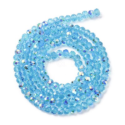Electroplate Transparent Glass Beads Strands EGLA-A046-01A-16-1