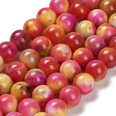 Dyed Natural Agate Beads Strands G-G203-09C-10mm-1