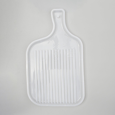 Rectangle with Stripe Handle Dinner Plate Silicone Molds DIY-L021-55-1