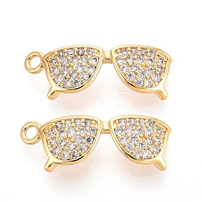 Brass Micro Pave Cubic Zirconia Pendants KK-N263-87G-1