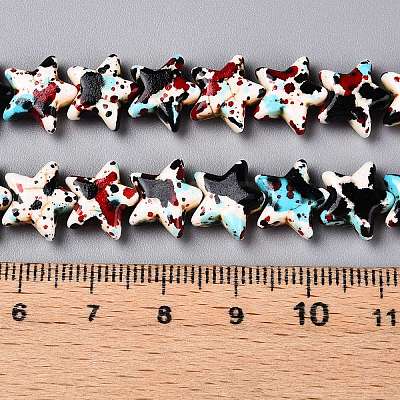 Spray Painted Synthetic Turquoise Beads Strands UNKW-T001-11G-1