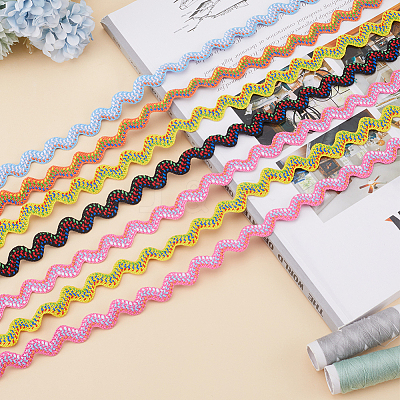 10 Yards Polyester Wave Ribbon OCOR-GF0003-14D-1