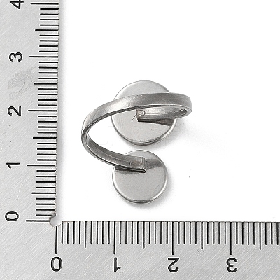 Non-Tarnish 304 Stainless Steel Open Cuff Ring Findings STAS-E124-05B-P-1