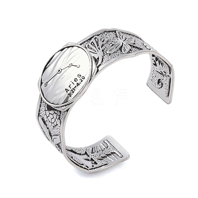 Constellation Alloy Open Cuff Bangles for Women Men BJEW-C064-01AS-04-1