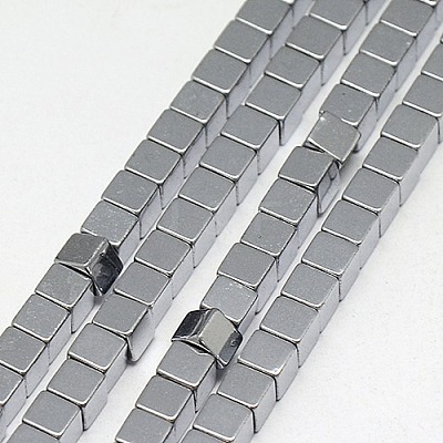 Electroplate Non-magnetic Synthetic Hematite Beads Strands G-J170A-4x4mm-M-1