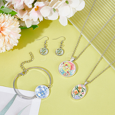DIY Brass Dangle Earring & Iron Chain Necklaces & Alloy Bangle Making Kits SJEW-UN00001-1