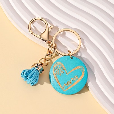 Wood Tassel Pendant Keychain PW-WGB64D8-02-1