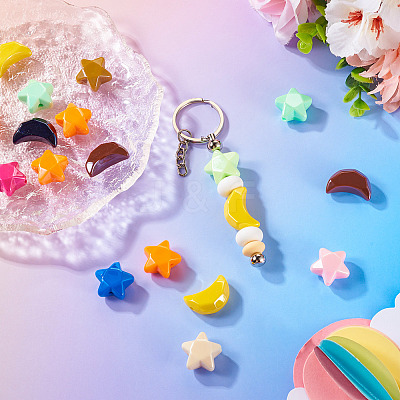 20Pcs 2 Styles Opaque Acrylic Beads OACR-TA0002-98-1