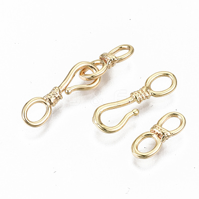 Brass Hook and S-Hook Clasps KK-S356-113G-NF-1