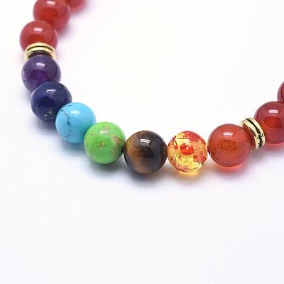 Natural Carnelian Braided Bead Bracelets BJEW-F276-G09-1