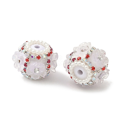Flower Style Resin Rhinestone Beads CLAY-NH0003-05S-04-1