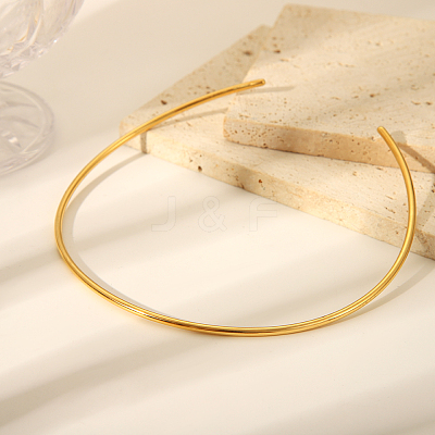 Simple 304 Stainless Steel Round Cuff Choker Necklaces Fashion Jewelry for Women RC6869-3-1