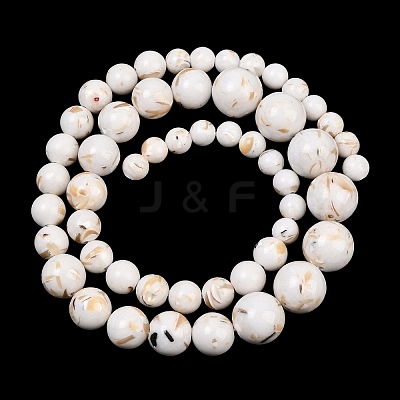 Synthetic Turquoise and Sea Shell Assembled Graduated Beads Strands GG-CBA2AE1-A07-1