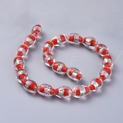 Handmade Silver Foil Glass Lampwork Beads LAMP-Q030-02-M-1