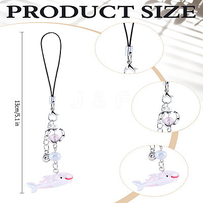1Pc Shark Resin Bead Mobile Straps for Women AJEW-LP0006-18A-1