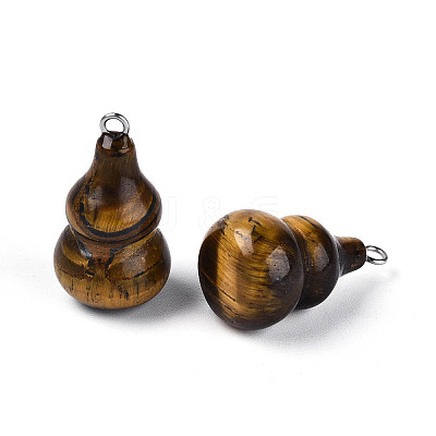 Natural Tiger Eye Pendants G-T144-73E-1