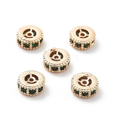 Brass Micro Pave Cubic Zirconia Beads KK-R216-10A-KCG01-1