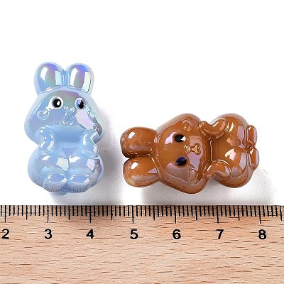 UV Plating Iridescent Acrylic Beads MACR-D032-10-1
