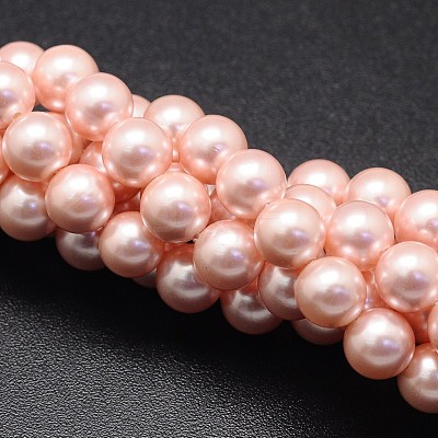 Shell Pearl Beads Strands BSHE-E008-8mm-13-1
