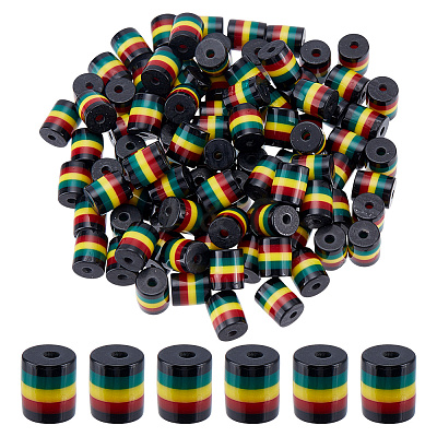 Opaque Resin Stripe Beads RESI-HY0001-31C-1
