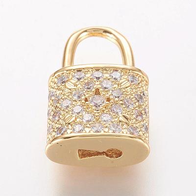 Brass Micro Pave Cubic Zirconia Pendants ZIRC-K060-08-1