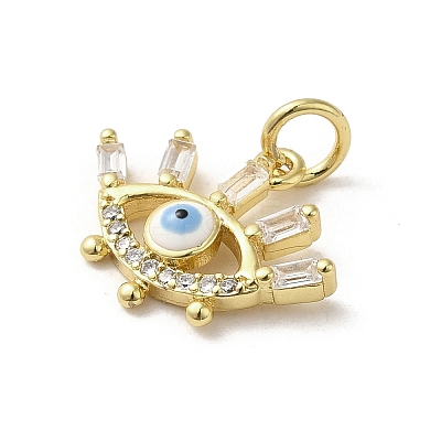 Brass Micro Pave Cubic Zirconia Pendants KK-E092-01G-01-1