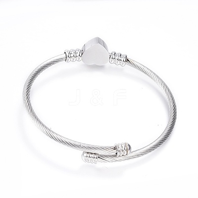 Tarnish Resistant 316 Surgical Stainless Steel Torque Bangles BJEW-D437-A37-P-1