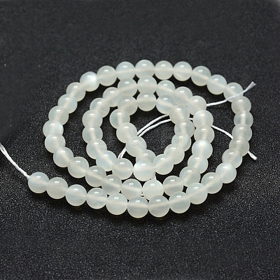 Natural White Moonstone Bead Strands G-G733-6mm-1