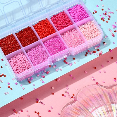 8500Pcs 10 Style Glass Seed Beads SEED-YW0001-80A-1