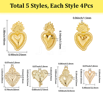 20Pcs 5 Styles Alloy Pandants FIND-SC0017-34-1
