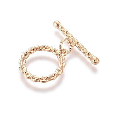 Brass Toggle Clasps KK-G381-07G-1