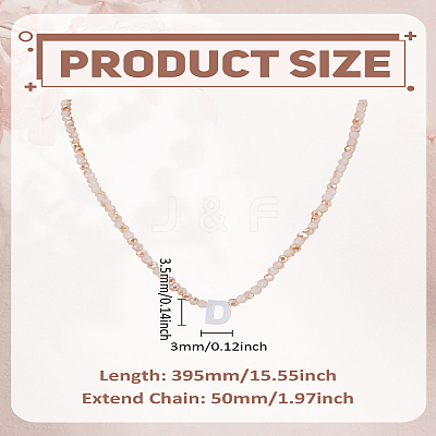 1Pc Glass Rondelle Beaded Necklaces NJEW-LP0007-23D-1