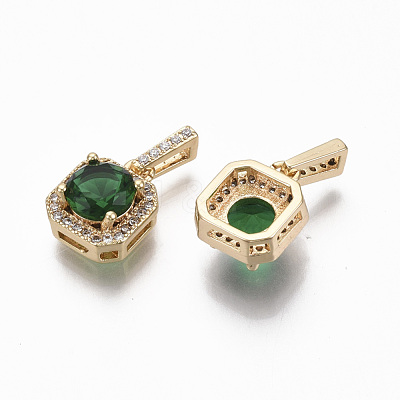 Brass Cubic Zirconia Pendants KK-R134-018-NF-1