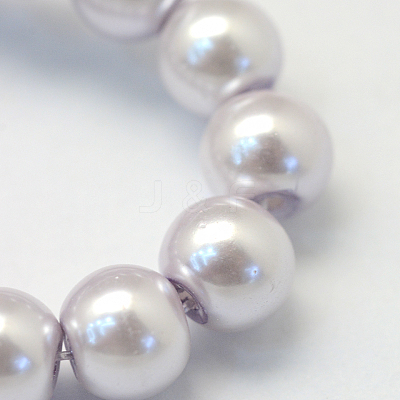 Baking Paint Pearlized Glass Pearl Round Bead Strands HY-Q003-6mm-25-1