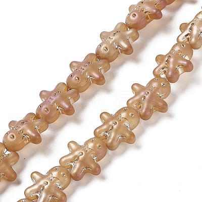 Full Rainbow Plated Forsted Electroplate Glass Beads X-GLAA-P005-FR02-1