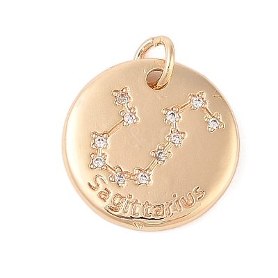 Brass with Clear Cubic Zirconia Pendants LS-KK-N256-24I-G-1