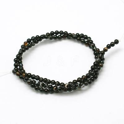 Natural Black Agate Bead Strands X-G-A130-3mm-K01-1