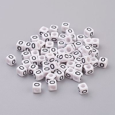 50g Opaque Acrylic Horizontal Hole Letter Beads SACR-TA0001-19M-1