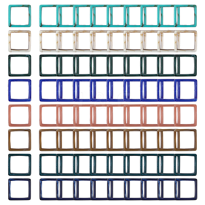 80Pcs 8 Colors Acrylic Bead Frame OACR-ME0001-17-1