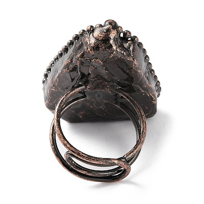 Triangle Synthetic Turquoise Adjustable Rings RJEW-A041-07R-1