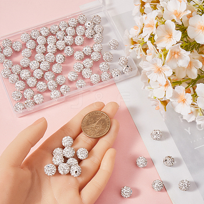 120Pcs Pave Disco Ball Beads RB-SC0004-84C-1