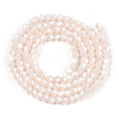 Opaque Solid Color Electroplate Glass Beads Strands EGLA-A039-P2mm-A06-1