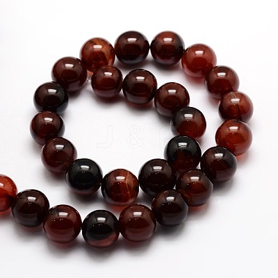 Dyed Natural Agate Round Beads Strands G-E321B-6mm-02-1