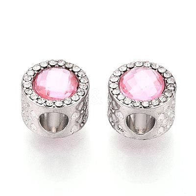 Rack Plating Alloy Rhinestone European Beads FIND-N011-04P-1