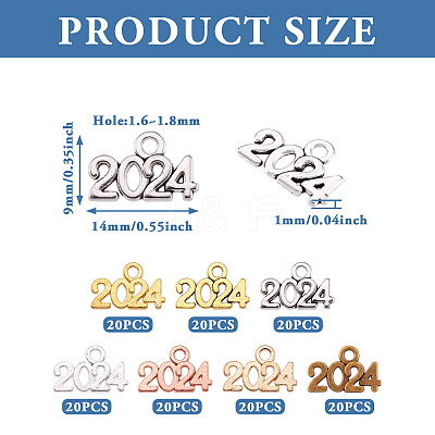 140Pcs 7 Colors Alloy Pendants FIND-TA0004-55-1