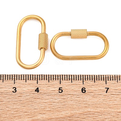 304 Stainless Steel Screw Carabiner Lock Charms X-STAS-K192-01G-A-1
